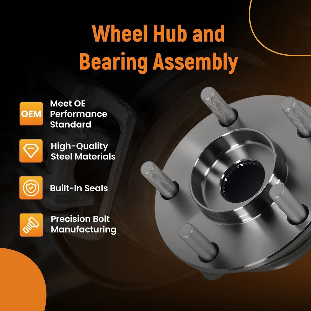 Set of 2 Front Left Right Wheel Bearing Hub Kit for Mazda 6 (2014–2021) KD353304X ABS