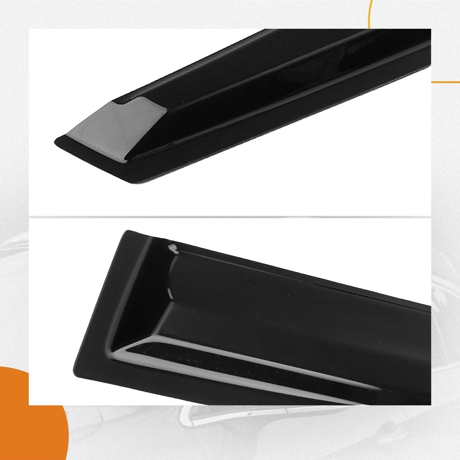 Set of 4 Window Visor Rain Guards for KIA Soul (2020–2024) Outside Mount Black