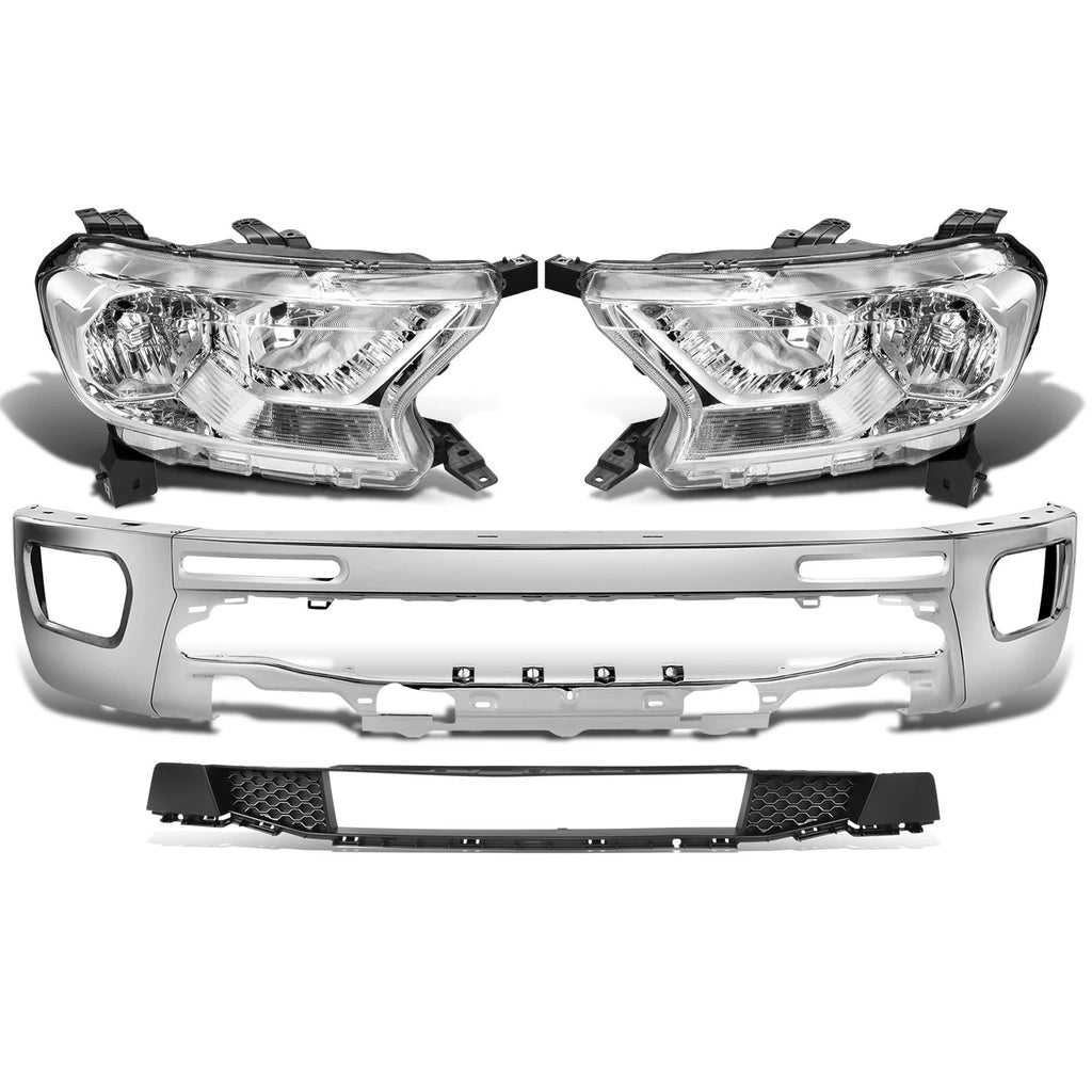 Chrome Clear Headlights for Ford Ranger XL XLT (2019–2023)