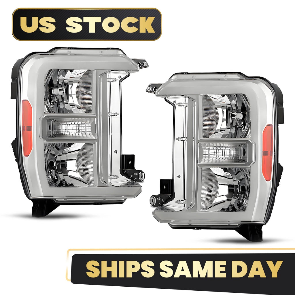 Set of 2 Halogen Headlights with Bulbs for Ford F-250 F-350 SuperDuty (2023–2026)