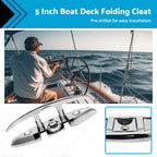5 Inch Portable Foldable Cleat for Boat Deck (Pre-drilled)