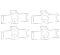 Set of 4 Rear Parking Sensor Retainers for Lexus Toyota (OEM)