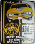 Vintage Replica Tin Metal Sign for Chrysler Charger Super Bee (1966–1977)