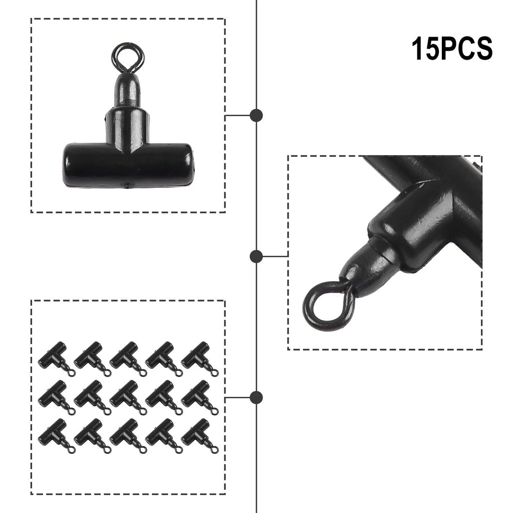 15pcs Set of Carp Fishing Marker Float Setup with Slider Swivel Rig Beads