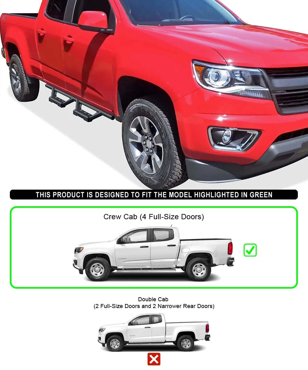 Stainless Steel Drop Armor for Chevy Colorado GMC Canyon Crew Cab (2015–2026)