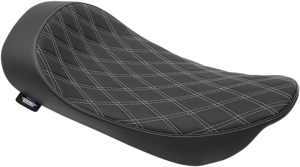 Low Solo Seat for Harley-Davidson (2010–2023) - Double Diamond, Silver Stitch