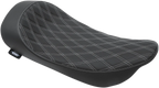 Low Solo Seat for Harley-Davidson (2010–2023) - Double Diamond, Silver Stitch