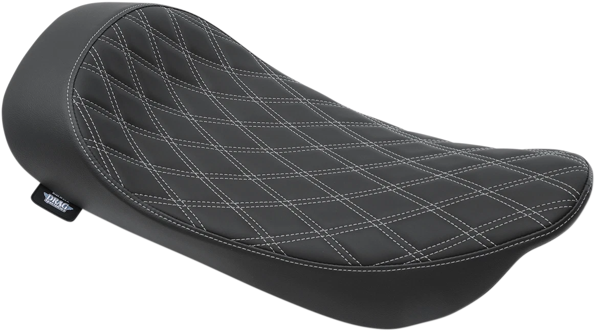 Low Solo Seat for Harley-Davidson (2010–2023) - Double Diamond, Silver Stitch