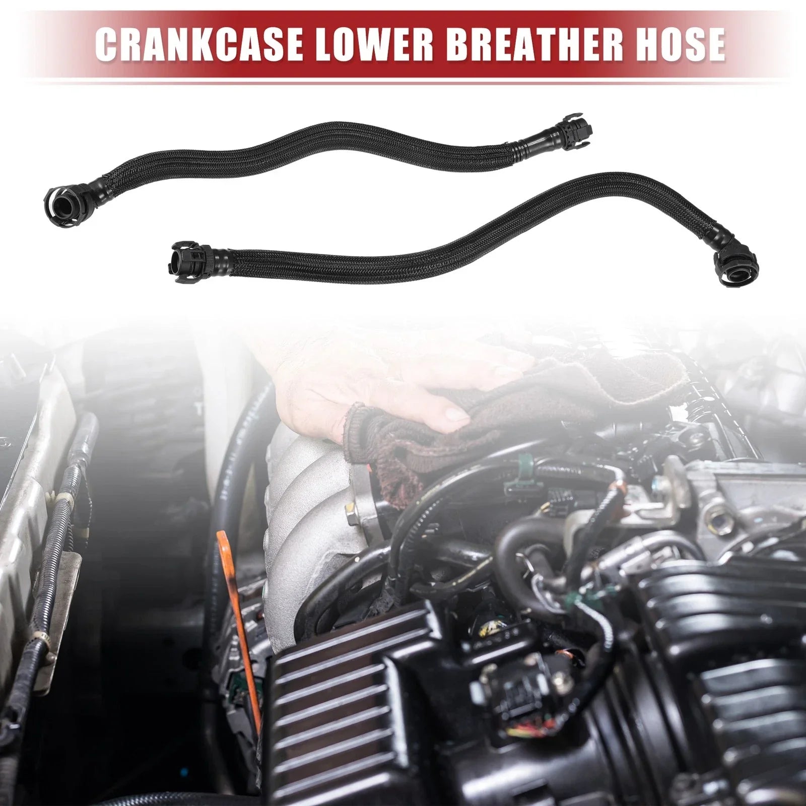 Pair Crankcase Lower Breather Hose for BMW X5 E70 xDrive 50i (2010-2013)