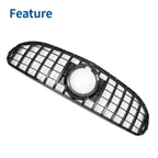 Front Upper Bumper Grille for Mercedes-Benz GLC300 2020-2021 Gloss Black