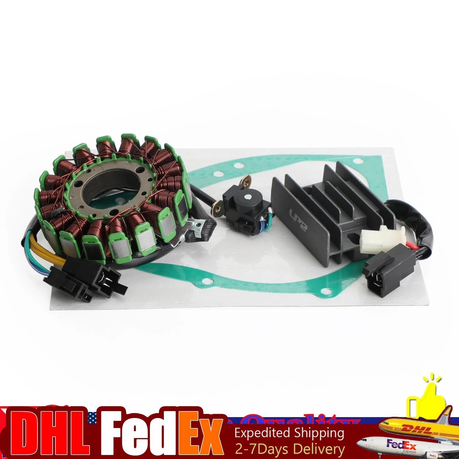 Magneto Stator + Voltage Rectifier + Gasket for Suzuki GS125E GN125E EN125 (1982–2009)