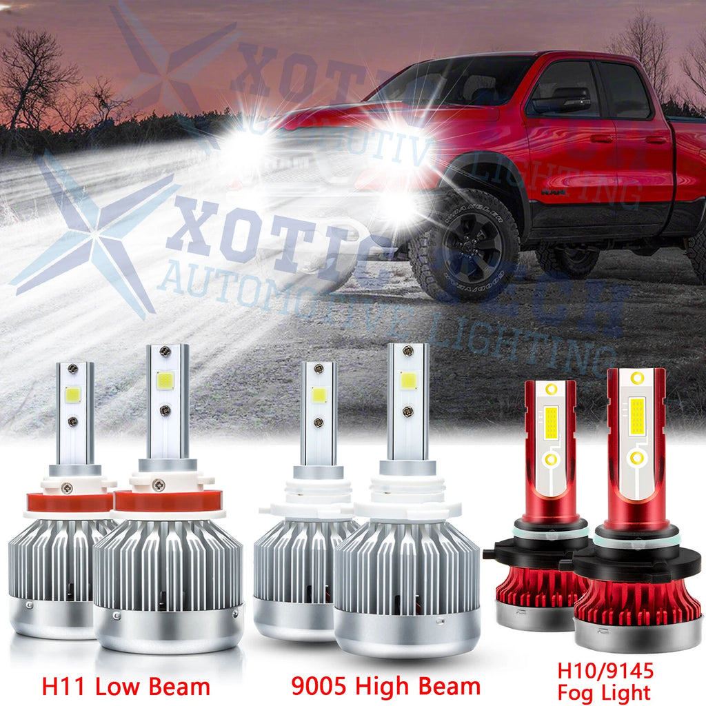 LED Headlight and Fog Light Bulbs for Dodge Ram 1500–5500 (2009–2018)