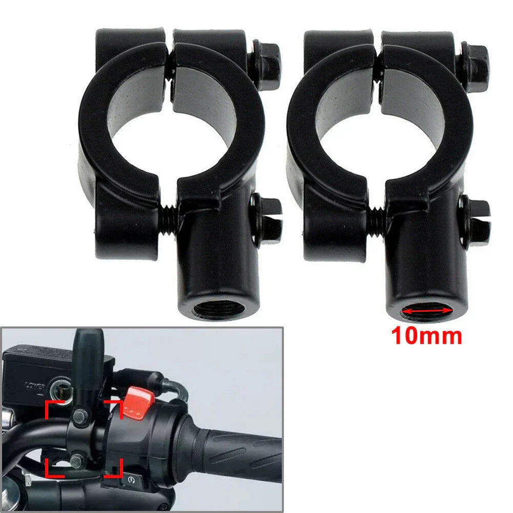 22MM M10 Black Motorcycle Handlebar Mirror Mount Clamp