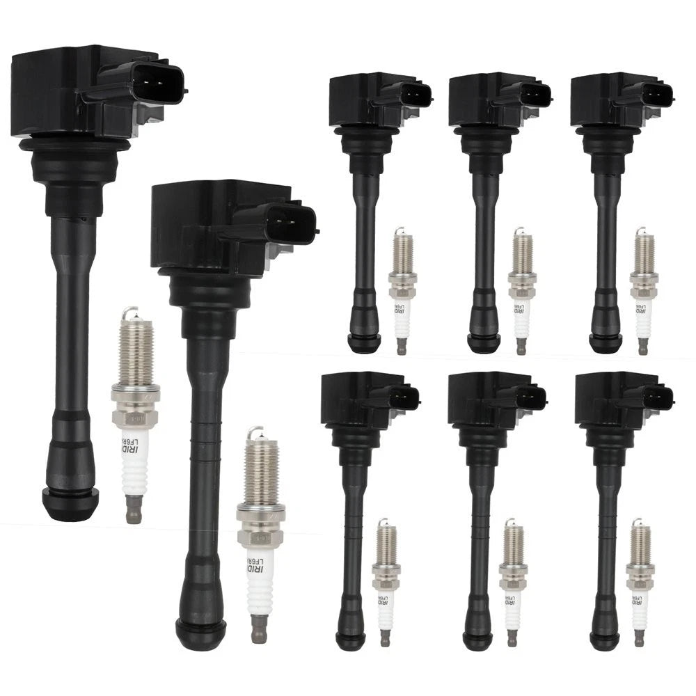 Set of 8 Ignition Coils & Spark Plugs for Nissan Titan (2017–2018)