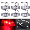 Set of 6 Red LED Clear Lens Fender Side Marker Lights for Truck Trailer