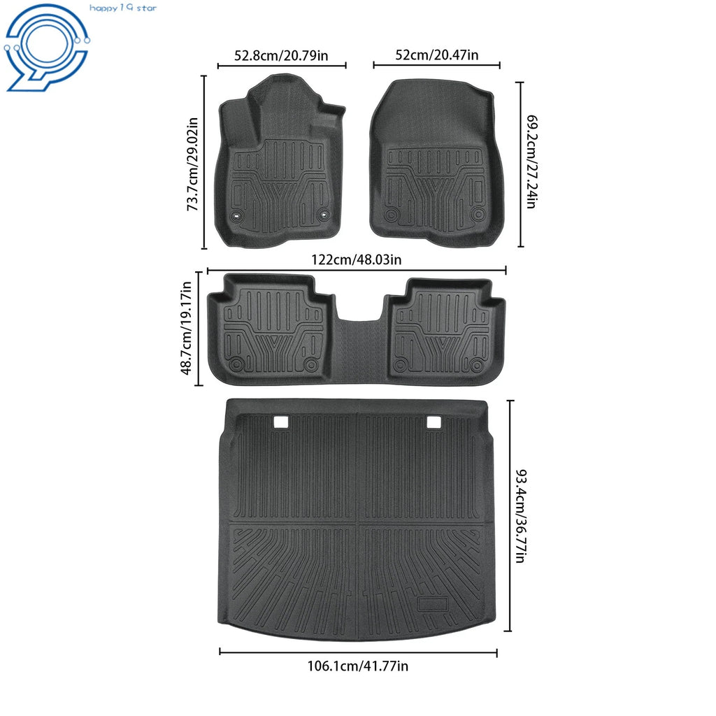All Weather Floor Mats Trunk Mat Liner for Honda CR-V (2023–2026) TPE BLK