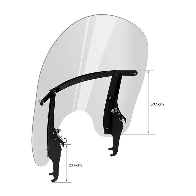 Low Clear Front Windshield for Harley Heritage Softail Fatboy Slim (2000–2017)