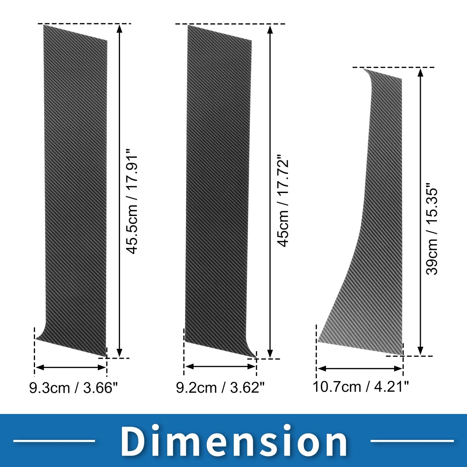 Door Pillar Window Trim for Mitsubishi Outlander (2014–2023) Carbon Fiber