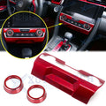 Red A/C Climate Control Frame Cover + Knob Ring Trims for Honda Civic (2016–2020)