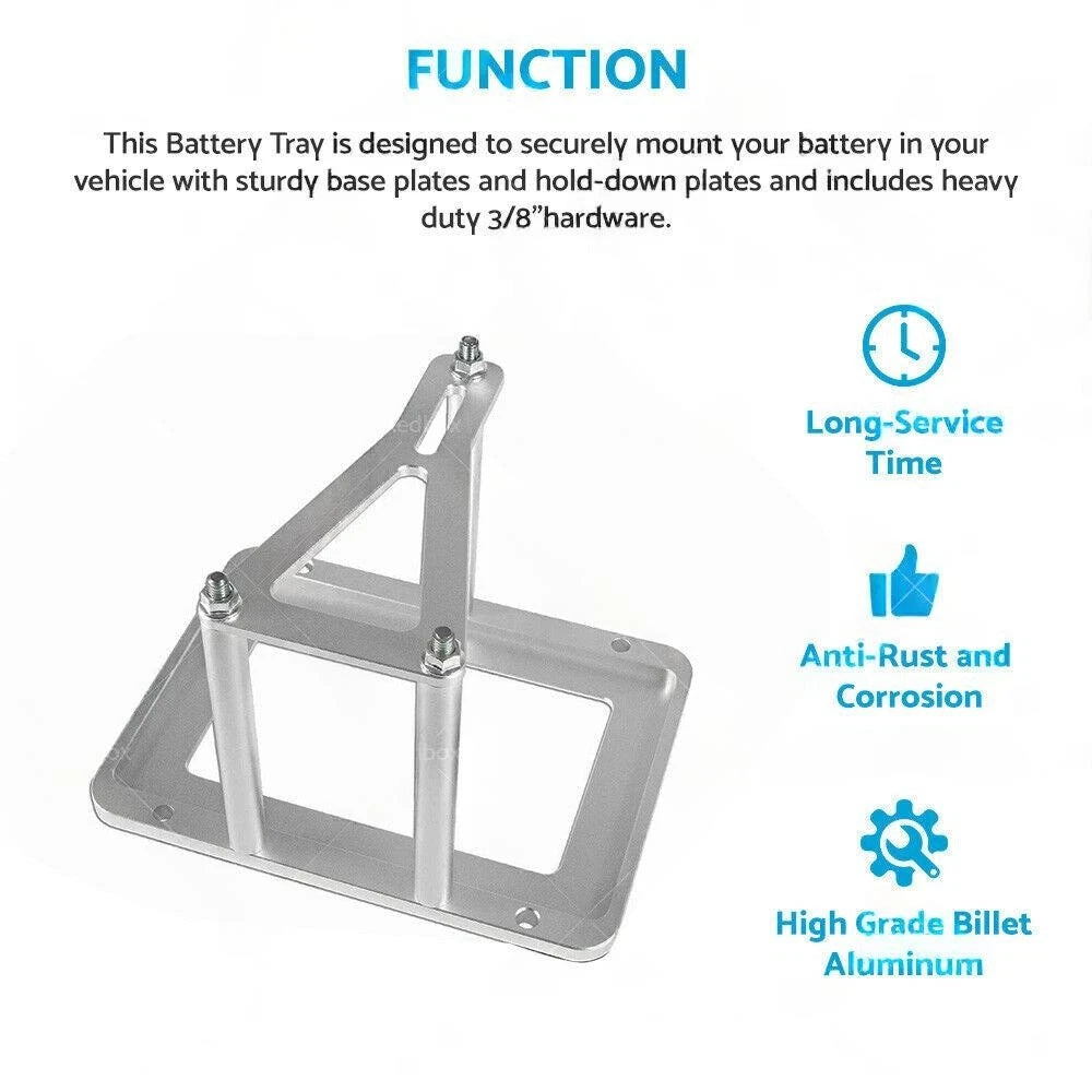Universal Aluminum Billet Battery Tray Hold Down Mount 551181