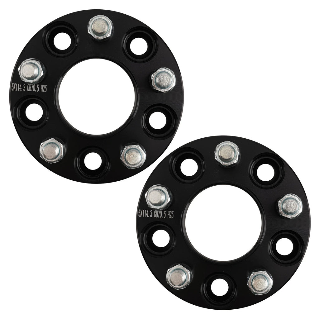 2X 1" T6 Wheel Spacers for Ford Bronco, Crown Victoria (5x4.5, 70.5mm Hub)