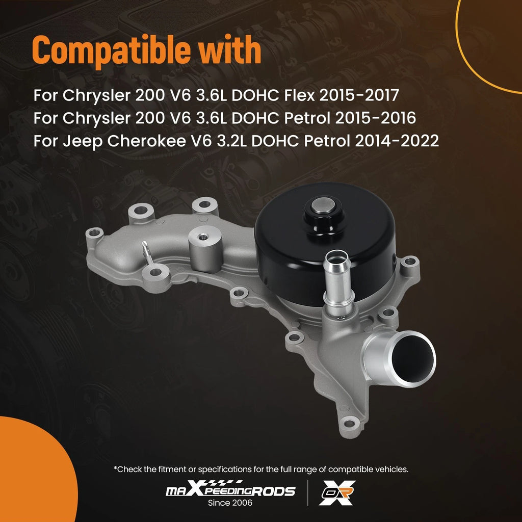 Engine Water Pump for Jeep Cherokee (2014–2022) Chrysler 200 3.6L 3.2L (2015–2017)