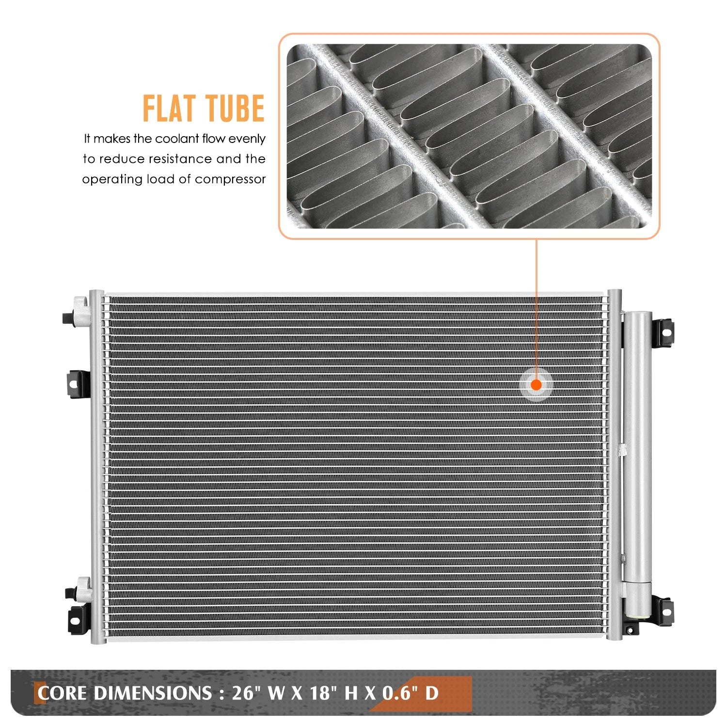 AC Condenser for Subaru B9 Tribeca (2006–2014) Aluminum Core Replacement