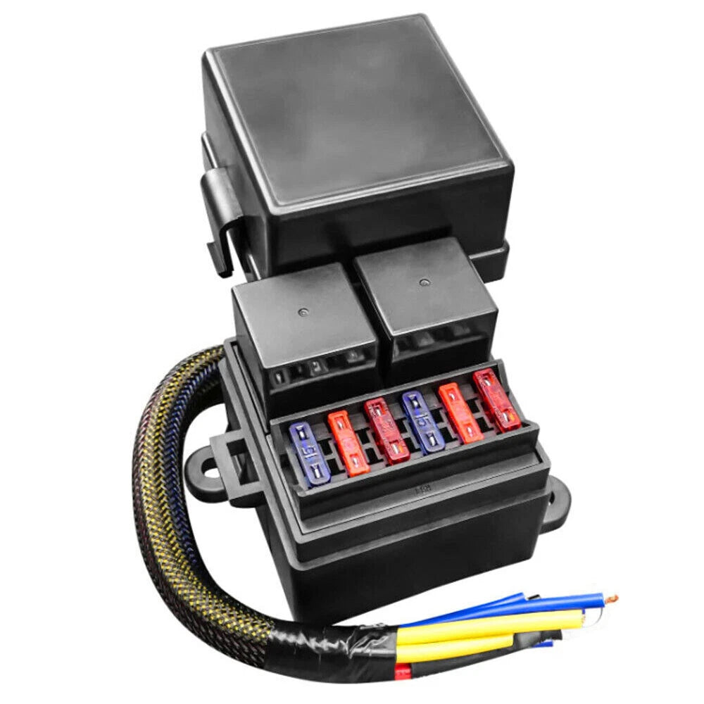 Set of 2 Pre-Wired 4-Pin 80A Fuse Relay Box for Car Truck Boat