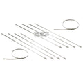 Set of 10 Stainless Steel Self-Locking Zip Ties for Exhaust Wrap