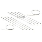 Set of 10 Stainless Steel Self-Locking Zip Ties for Exhaust Wrap