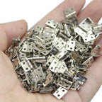 50pcs Mini Hinge for Jewelry Chest Craft Cabinet Wine Box (12x13mm) Silver