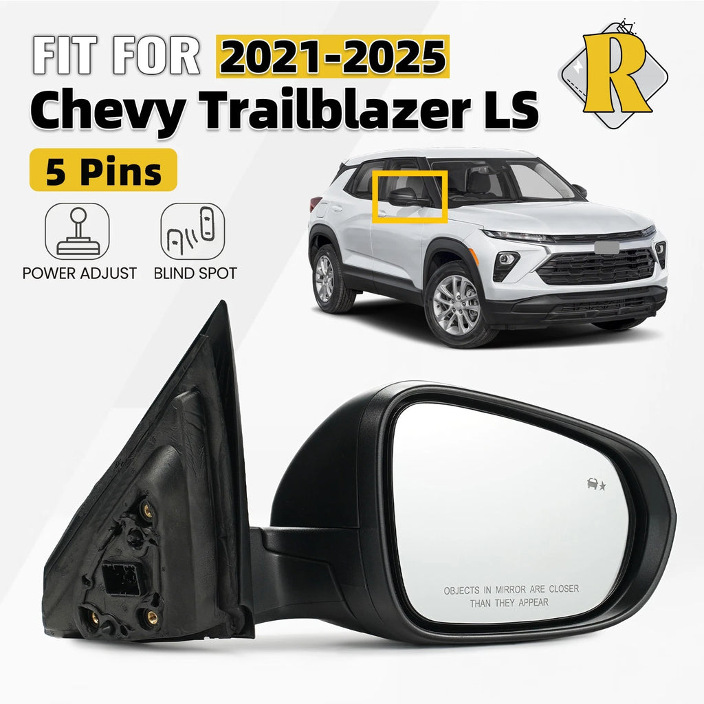 Side Mirror for Chevy Trailblazer LS (2021–2025) Right Textured w/Blind Spot 5Pins
