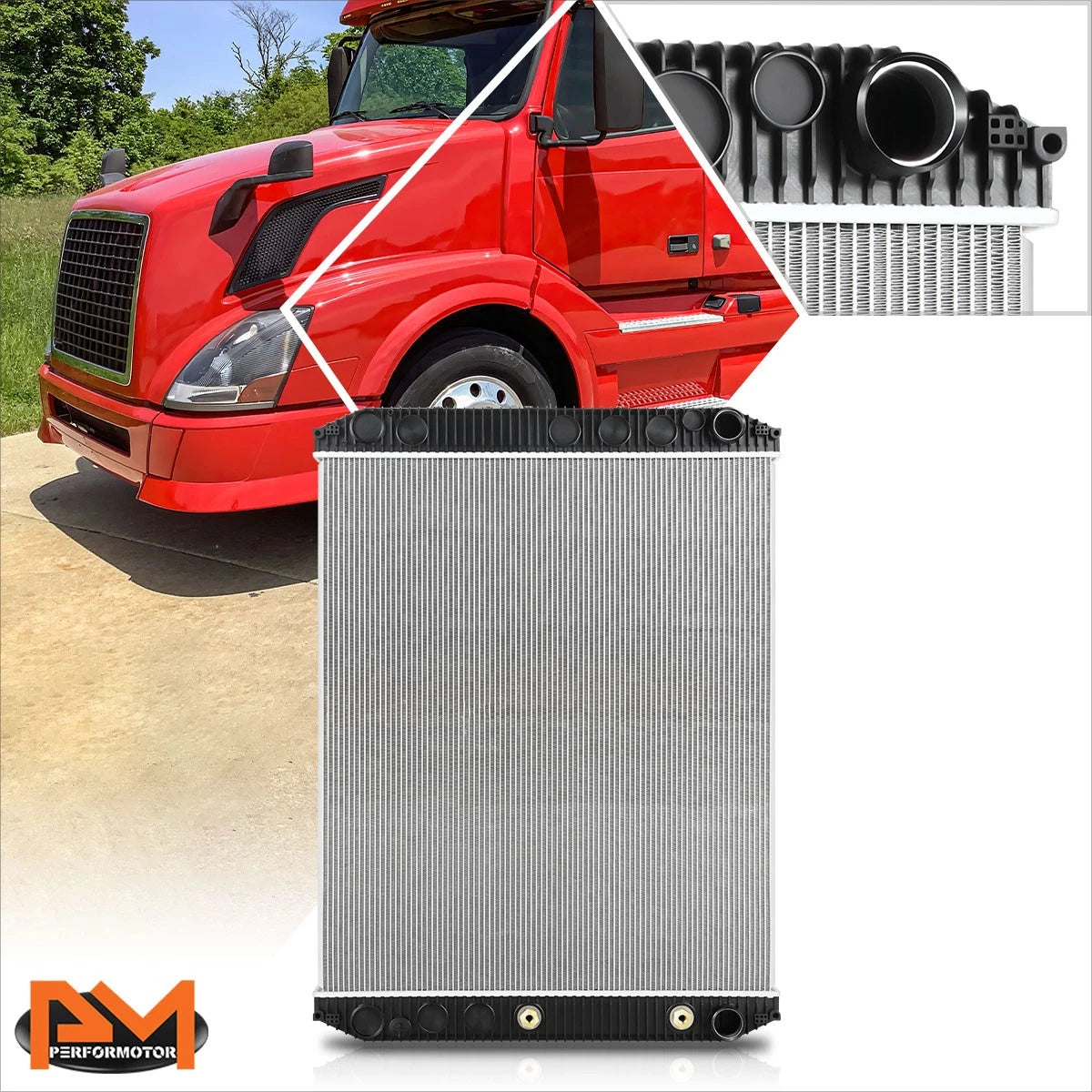 Full Aluminum 2-Row Cooling Radiator for Volvo VNL Series (2007–2014)