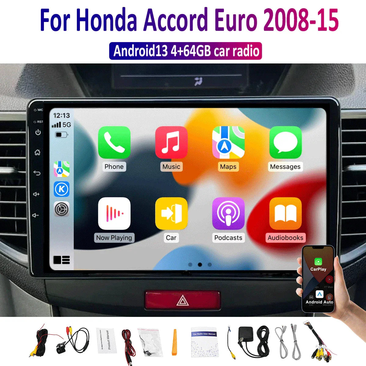 9'' Apple Carplay Android Auto Head Unit for Honda Accord Euro (2008-2015)