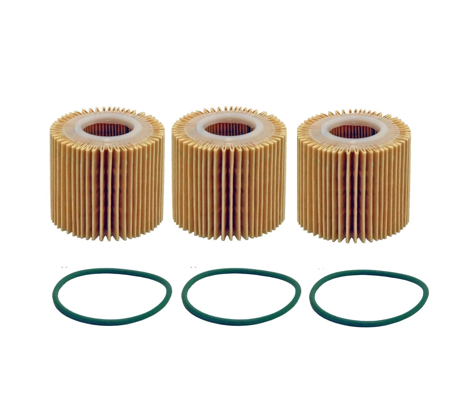Set of 3 Engine Oil Filters for Lexus Pontiac Scion Toyota (Metal Free)