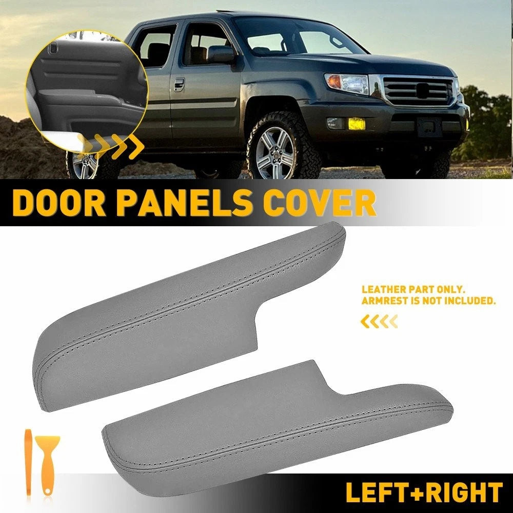 2X Door Cover Armrest Pad for Honda Ridgeline (2006–2014) Gray EPY
