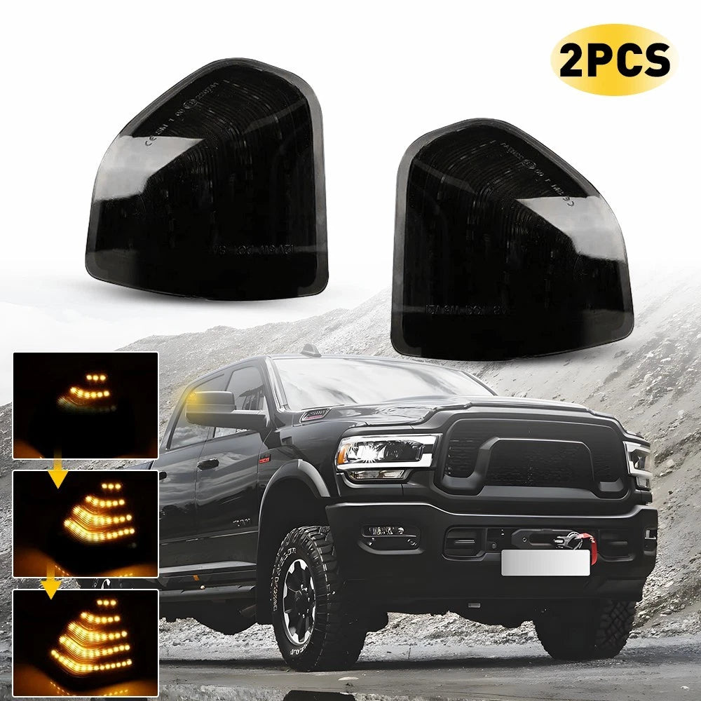 2X Side Tow LED Mirror Signal Light Lamp for Dodge Ram 1500 2500 3500 (2009–2018)