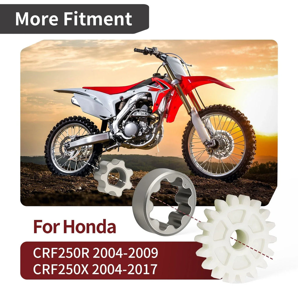 Oil Pump Driven Gear & Oil Pump Rotor Set for Honda CRF250R (2004–2009)