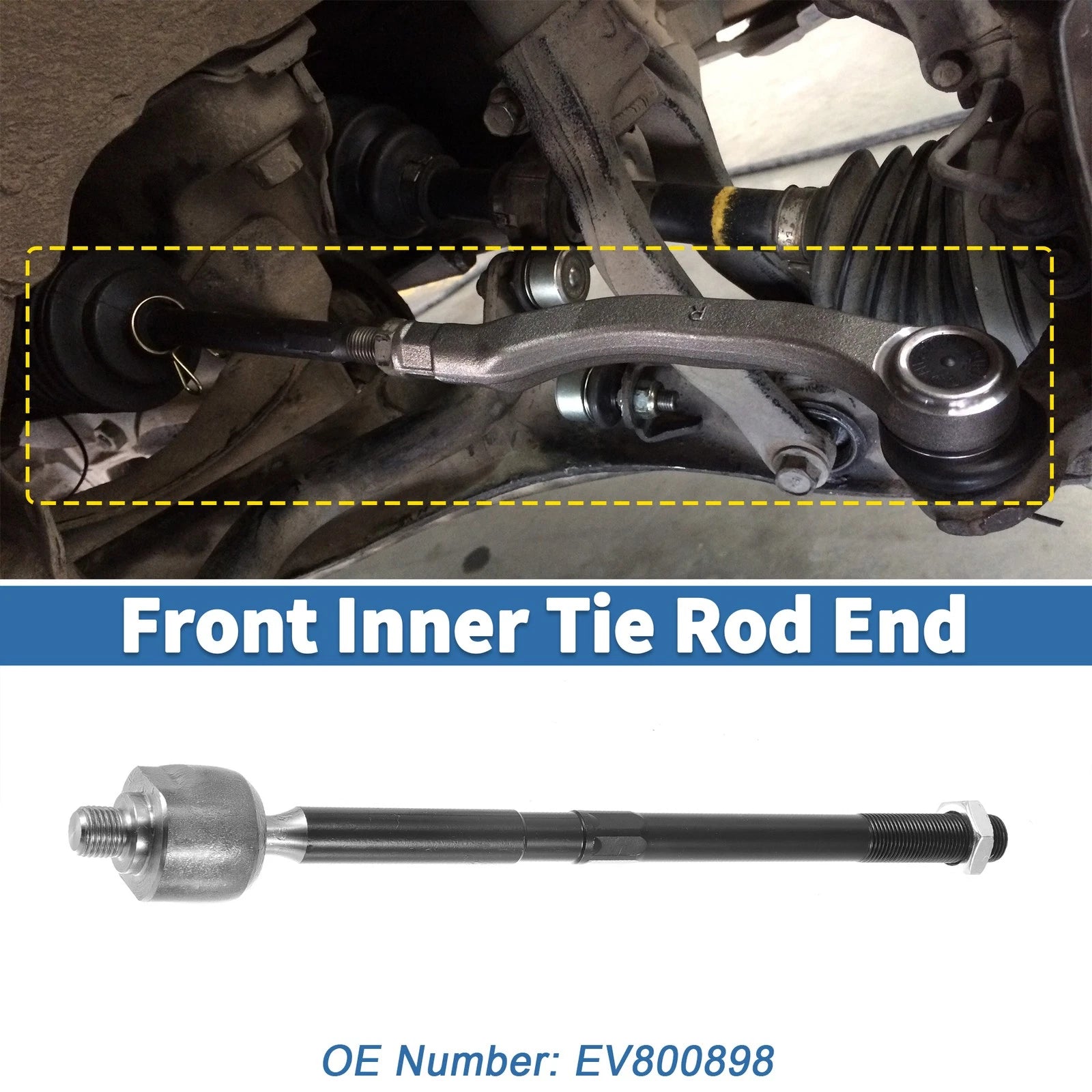 2pcs Front Inner Tie Rod End Links for Dodge Ram 1500 (2011–2012) EV800898