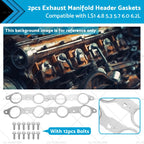 1 Pair Exhaust Manifold Header Gasket for LS1 4.8 5.3 5.7 6.0 6.2L (1997–2013)