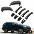 2 Black Mirror Covers + 4 Door Handle Covers for Jeep Grand Cherokee (2011–2021)