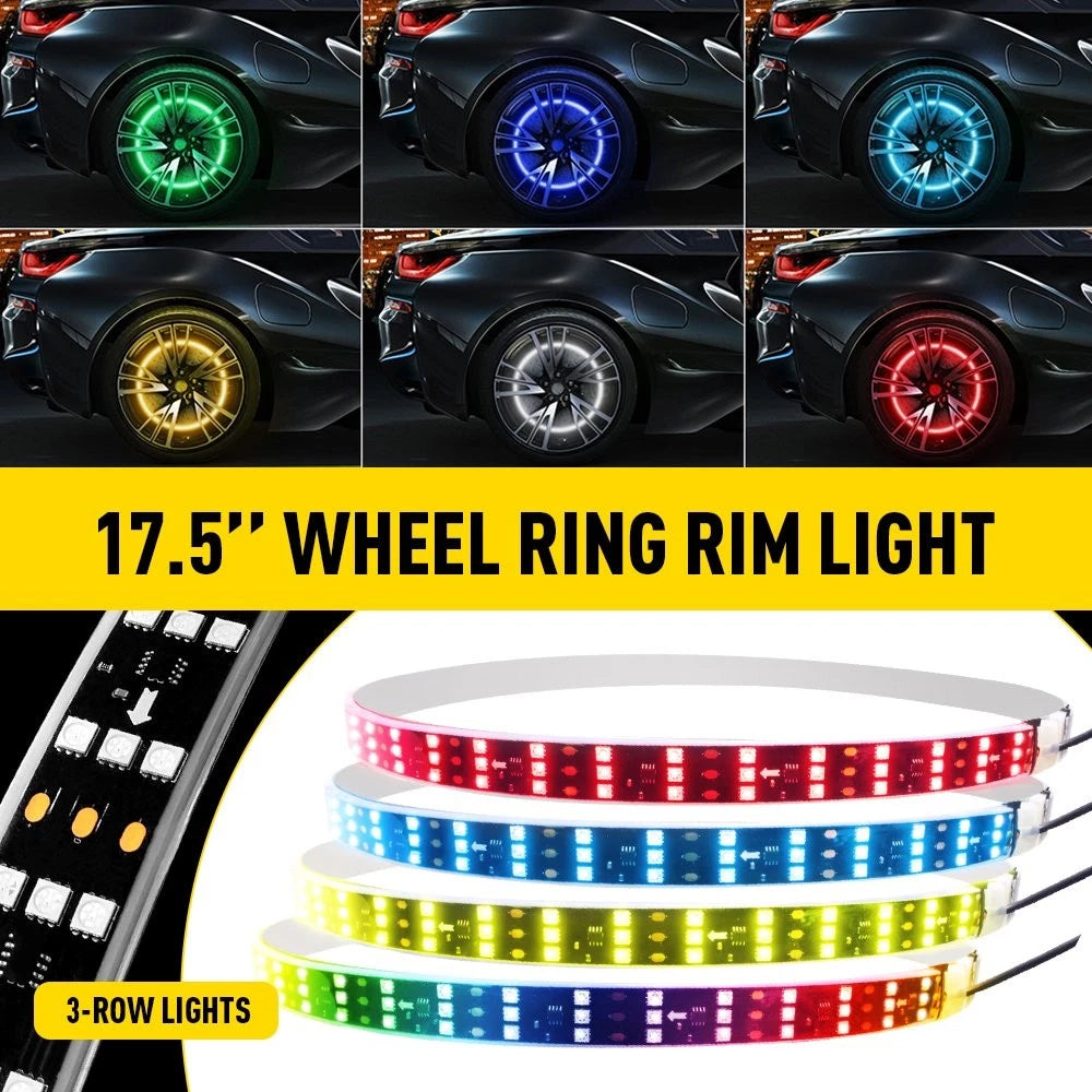 17.5" RGB Wheel Ring Lights for Truck Car (Bluetooth APP)