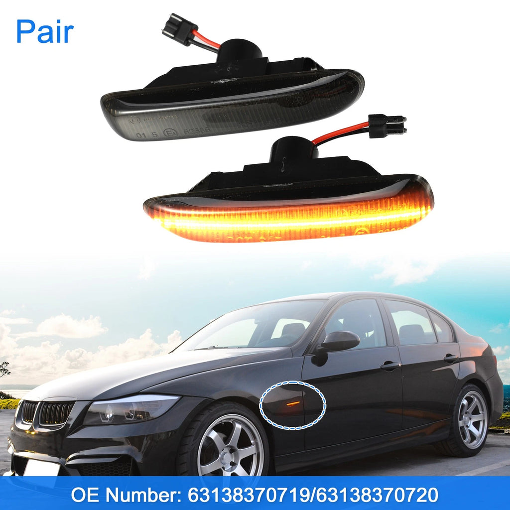 1 Pair Smoked LED Side Marker Light for BMW E46 (1998–2006)