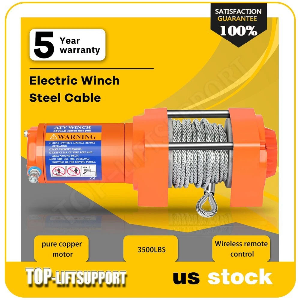 3500LBS Electric Winch for Truck Trailer Off-Road 4WD