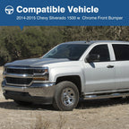 Chrome Steel Front Bumper for Chevy Silverado 1500 (2014–2015)