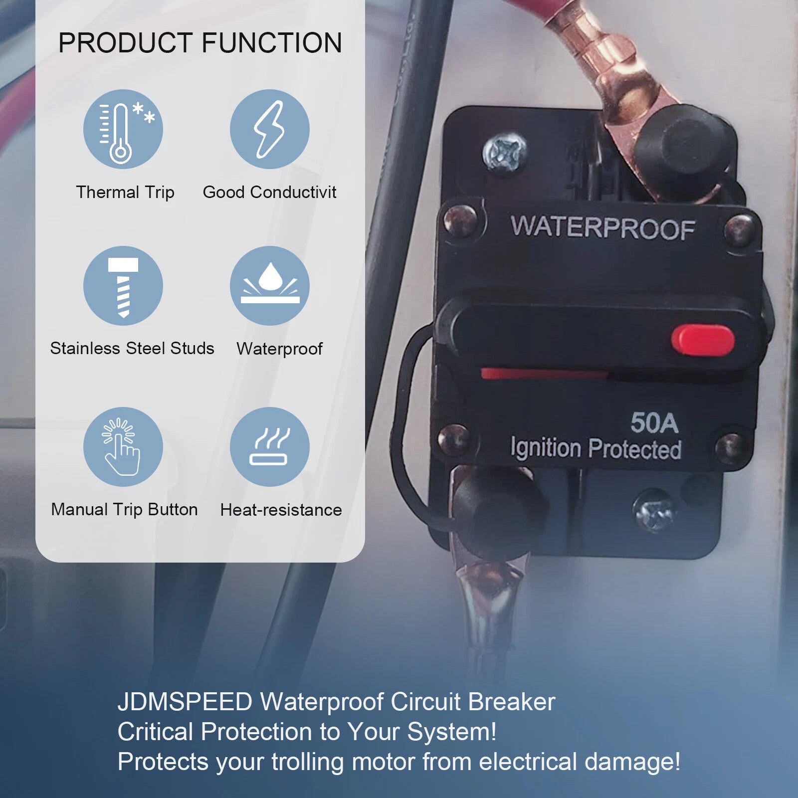 30A-300A Circuit Breaker for Car Boat (12V-48V)