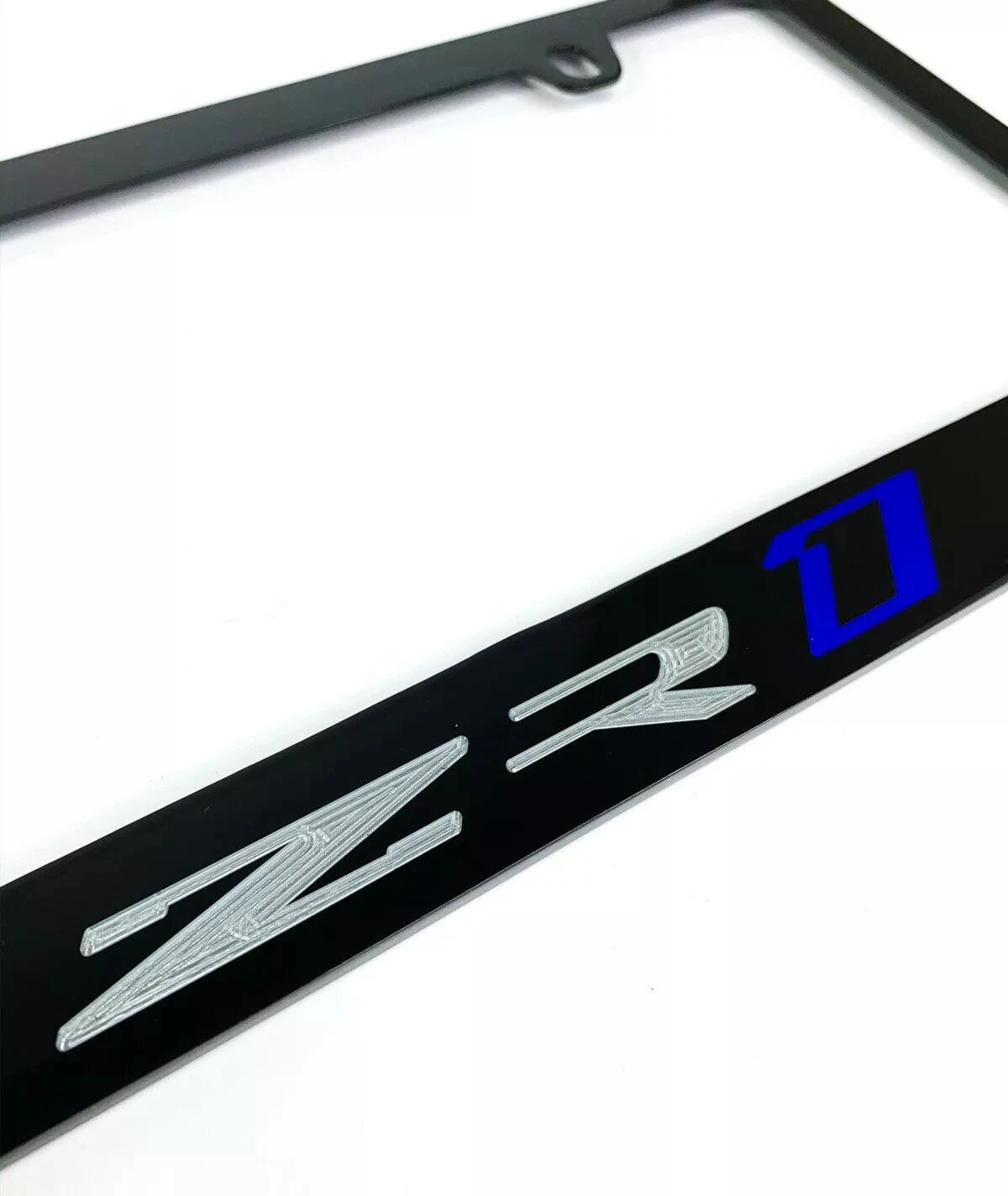 Engraved Black Metal License Plate Frame for Chevy C7 Corvette ZR1 (2015–2019)