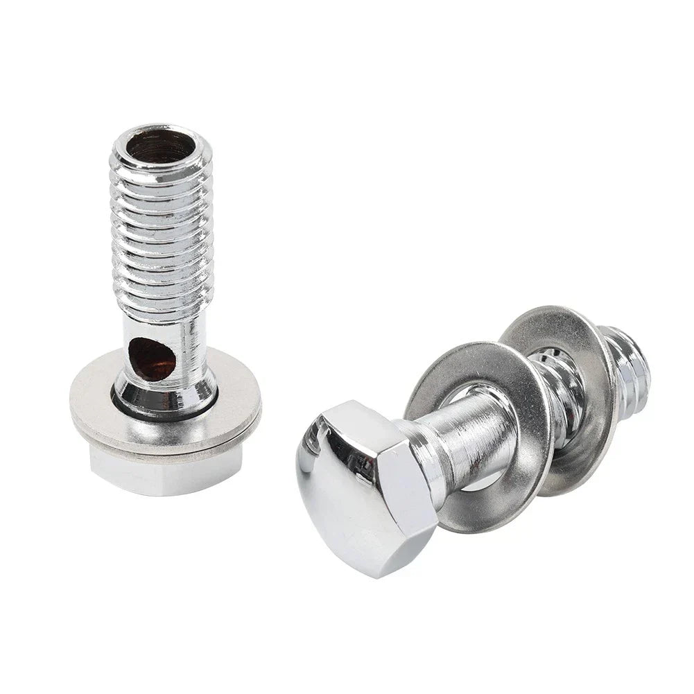 Chrome Head Breather Bolts for Harley Road King FLHR, Softail FXST (1994-1999)