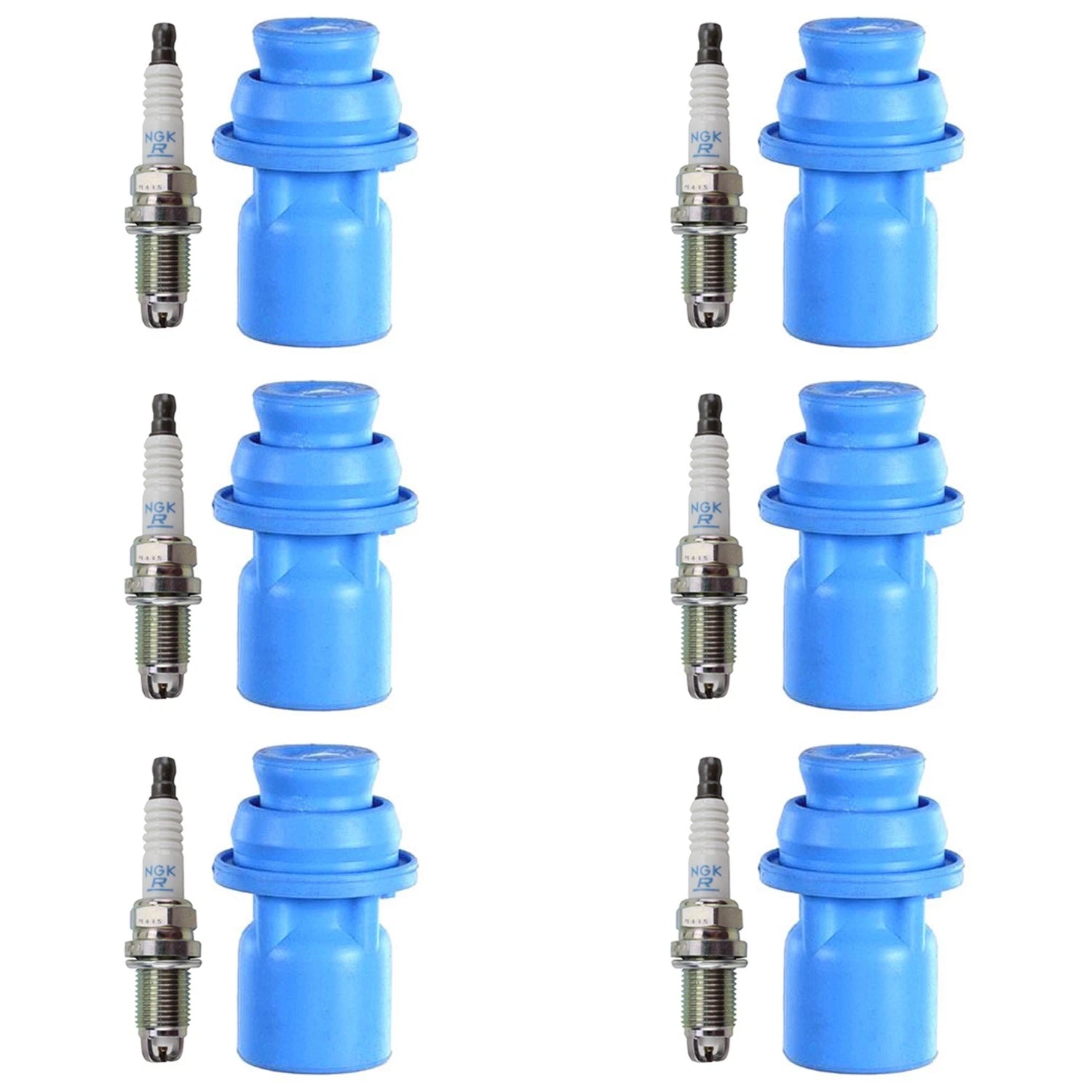 Set of 6 NGK Laser Platinum Spark Plugs & Denso Coil Boots for GS300 SC300 (1992–2005)