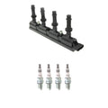 NGK Ignition Coil & 4 Iridium Spark Plugs Kit for Cadillac Volt ELR (2011–2019)